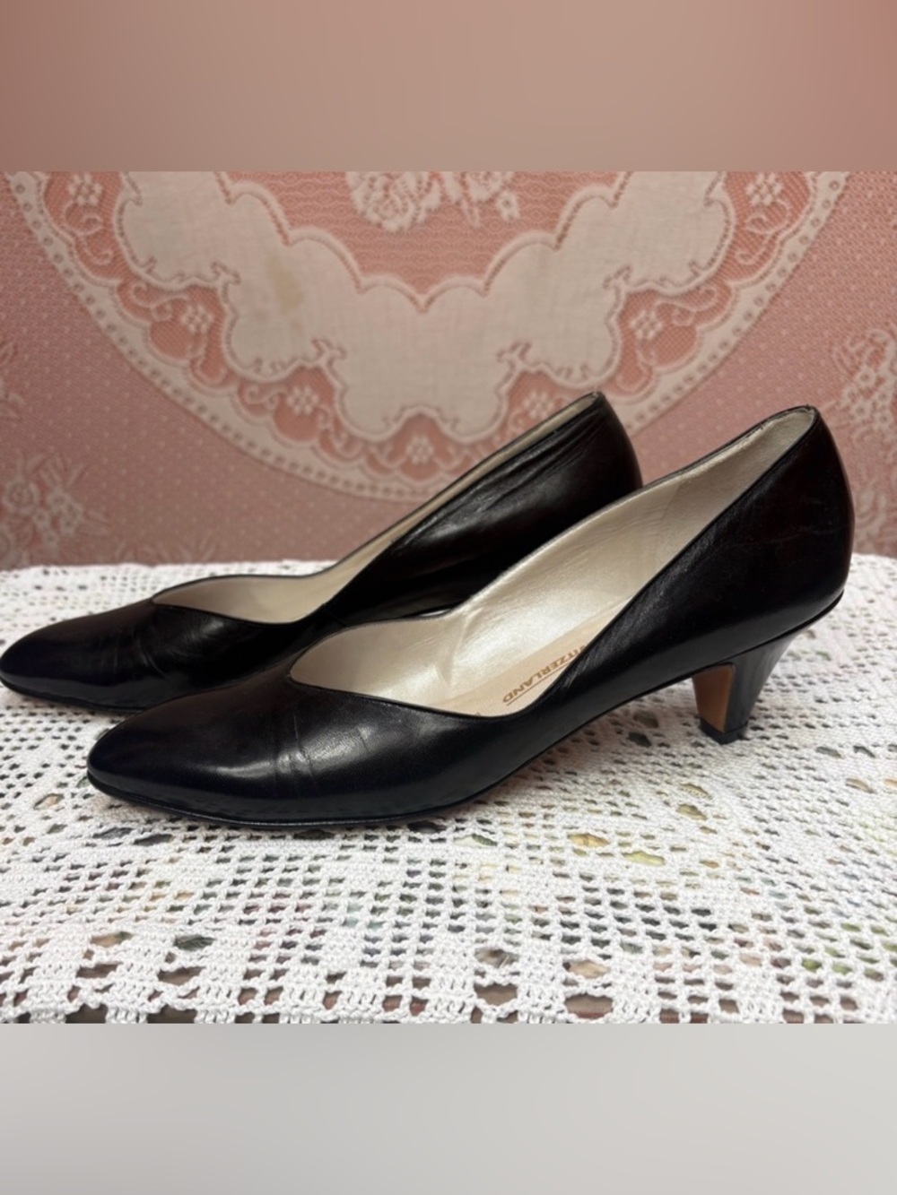 Bally Black Leather Kitten Heels | 9½ AA